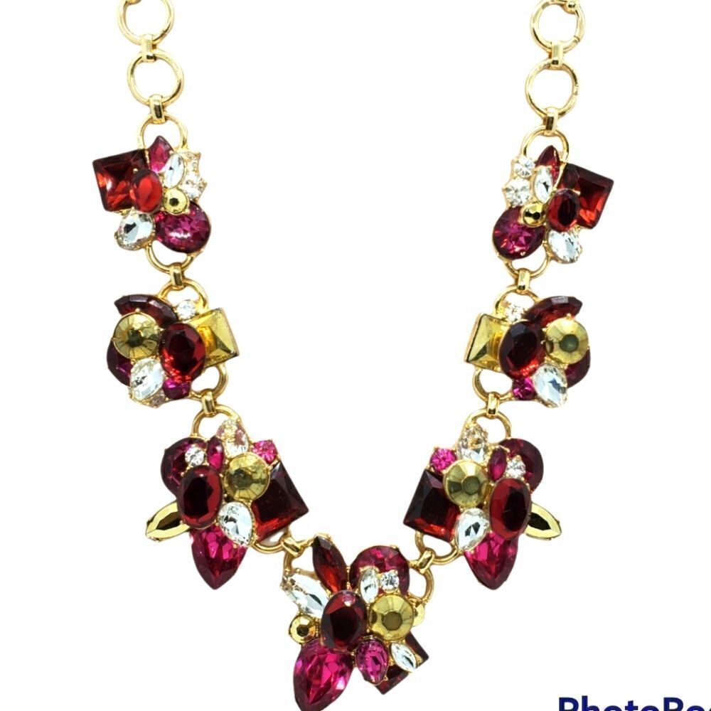 NWT Catherine Malandrino Gold, Red, & Pink Necklace
